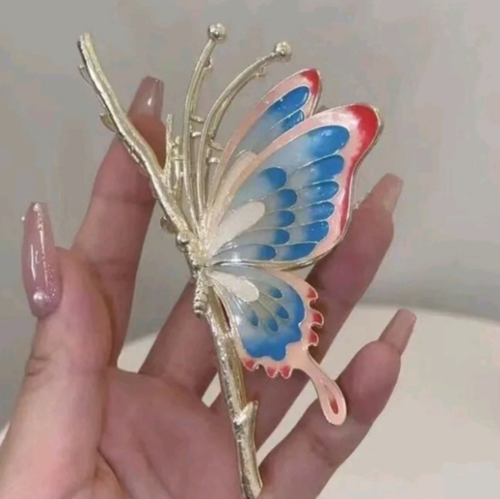 NWT Butterfly Womens Luxury Fashion Clip Barrette Hair Candy Wedding Prom